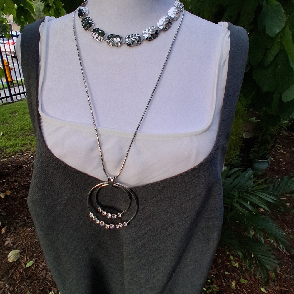 🔥NWT ASOS Gray White Sleeveless Midi Slip Dress Size 12 - Picture 6 of 11